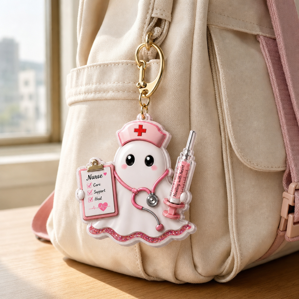 🌸👩⚕️ Cute Ghost Nurse Keychain