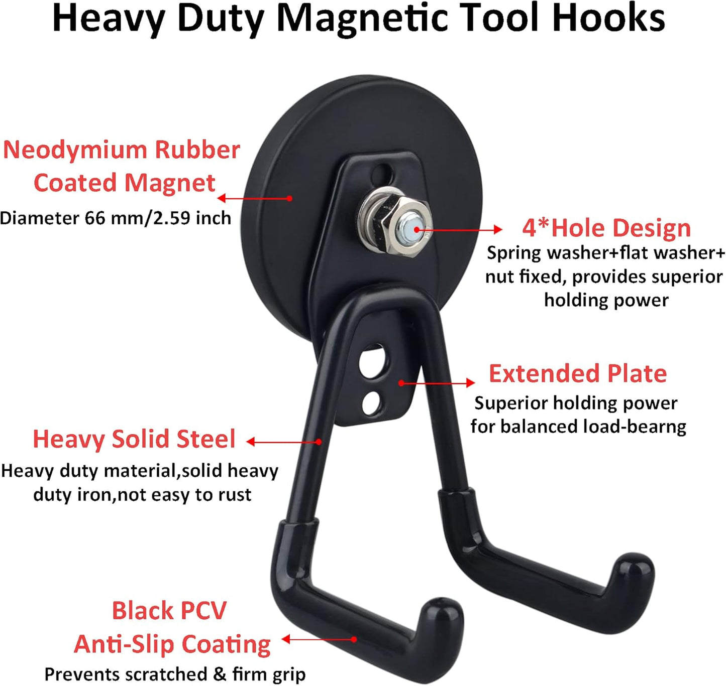 Heavy Duty Magnetic Garage Hooks