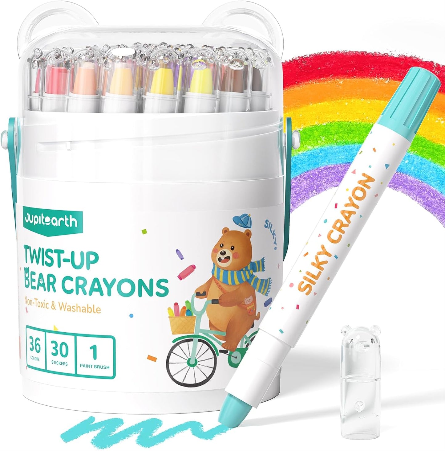48 Color Twist Crayons for Kids | Non-Toxic Washable Silky Crayon Set