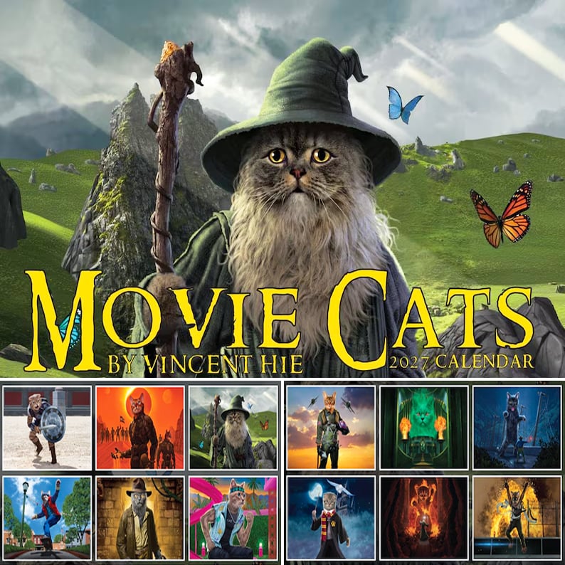 🎬🐱 Movie Cats 2027 Calendar