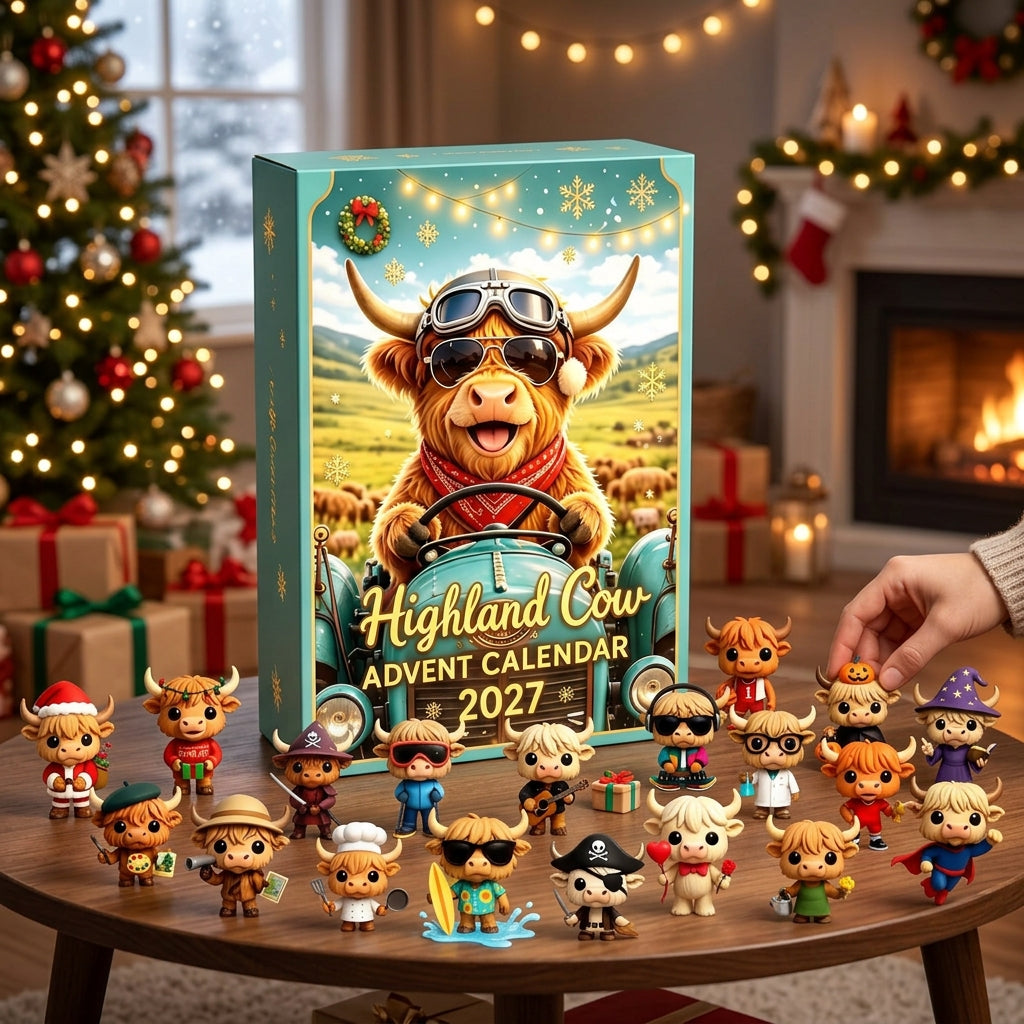 ๐ฎ Highland Cow Advent Calendar 2027 | Cute 3D Highland Cow Mini Figurines Advent Box