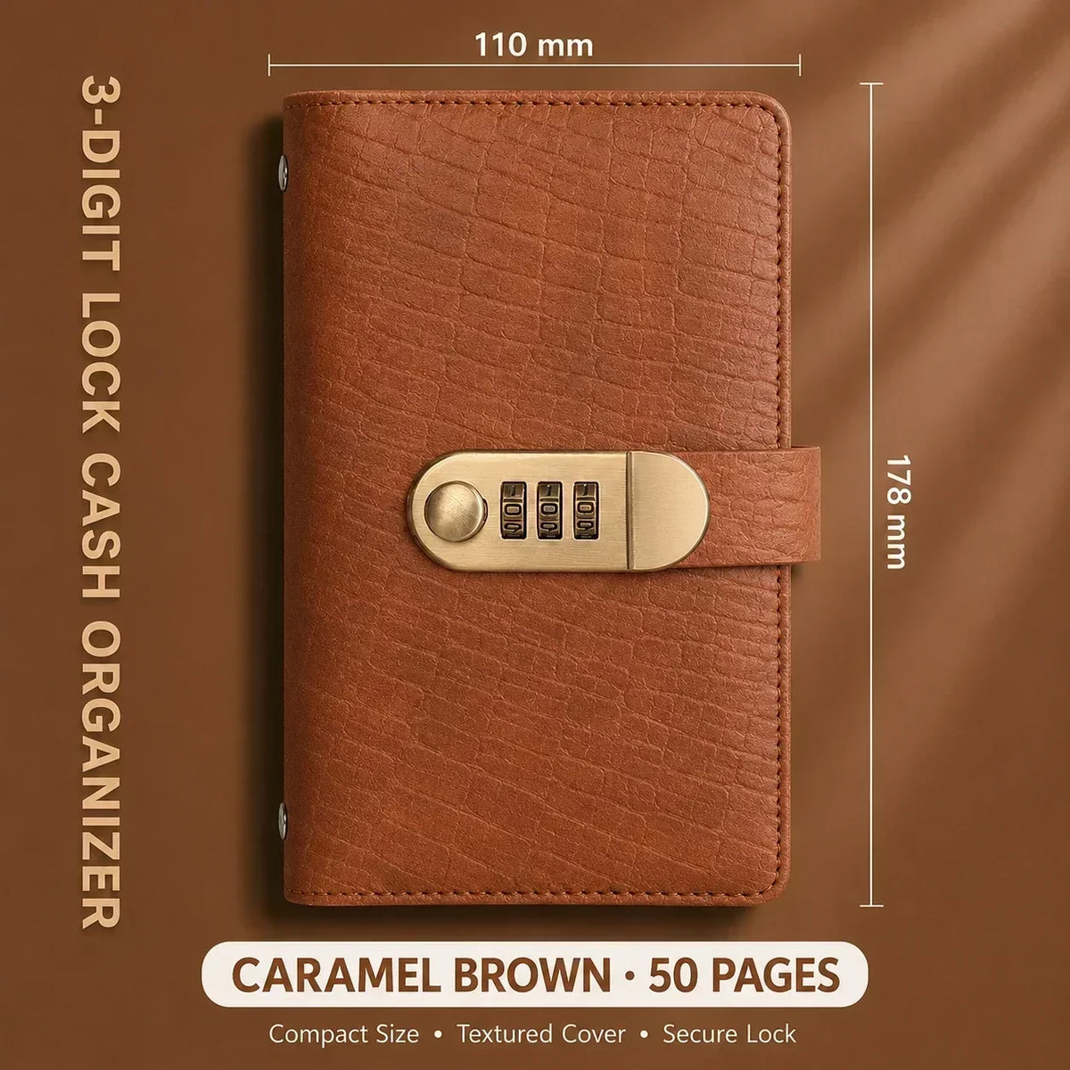 A6 Savings Notebook, 3-Digit Resettable Password Lock