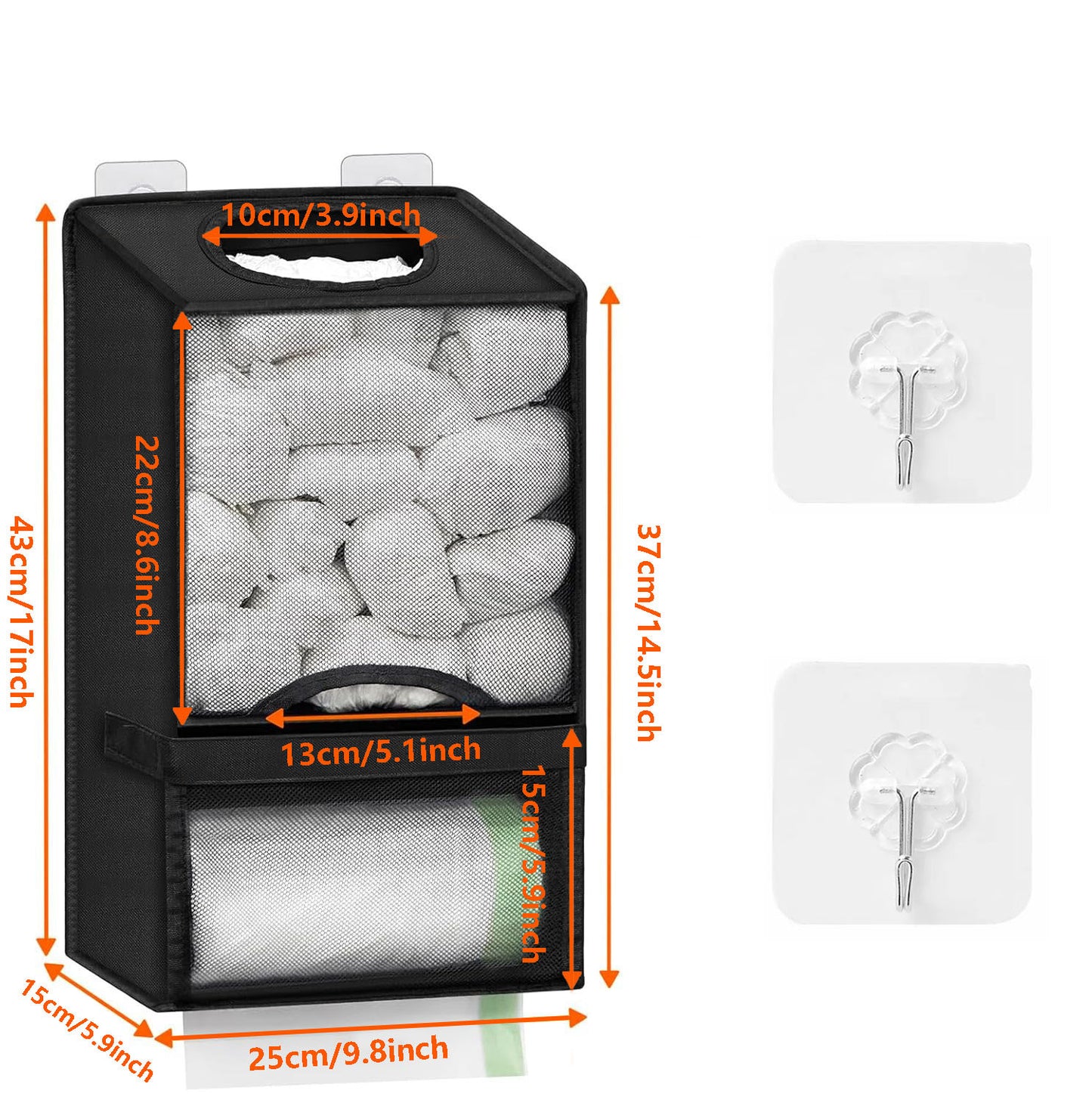 TYIIPLUS™ Wall-Mounted Plastic Bag Organizer & Trash Bag Dispenser