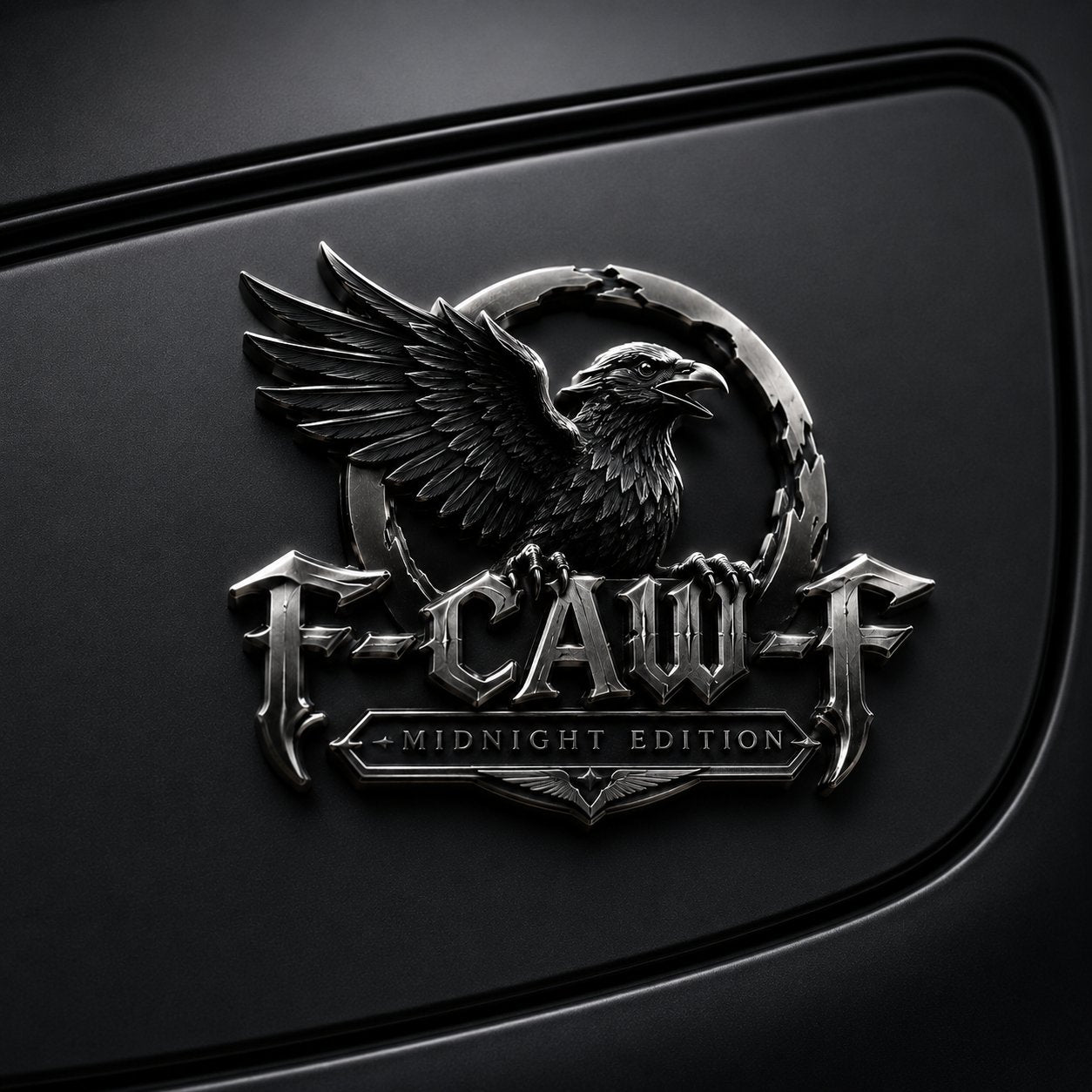 🦅 F-CAW-F Midnight Edition Metal Emblem - Premium Attitude Decal