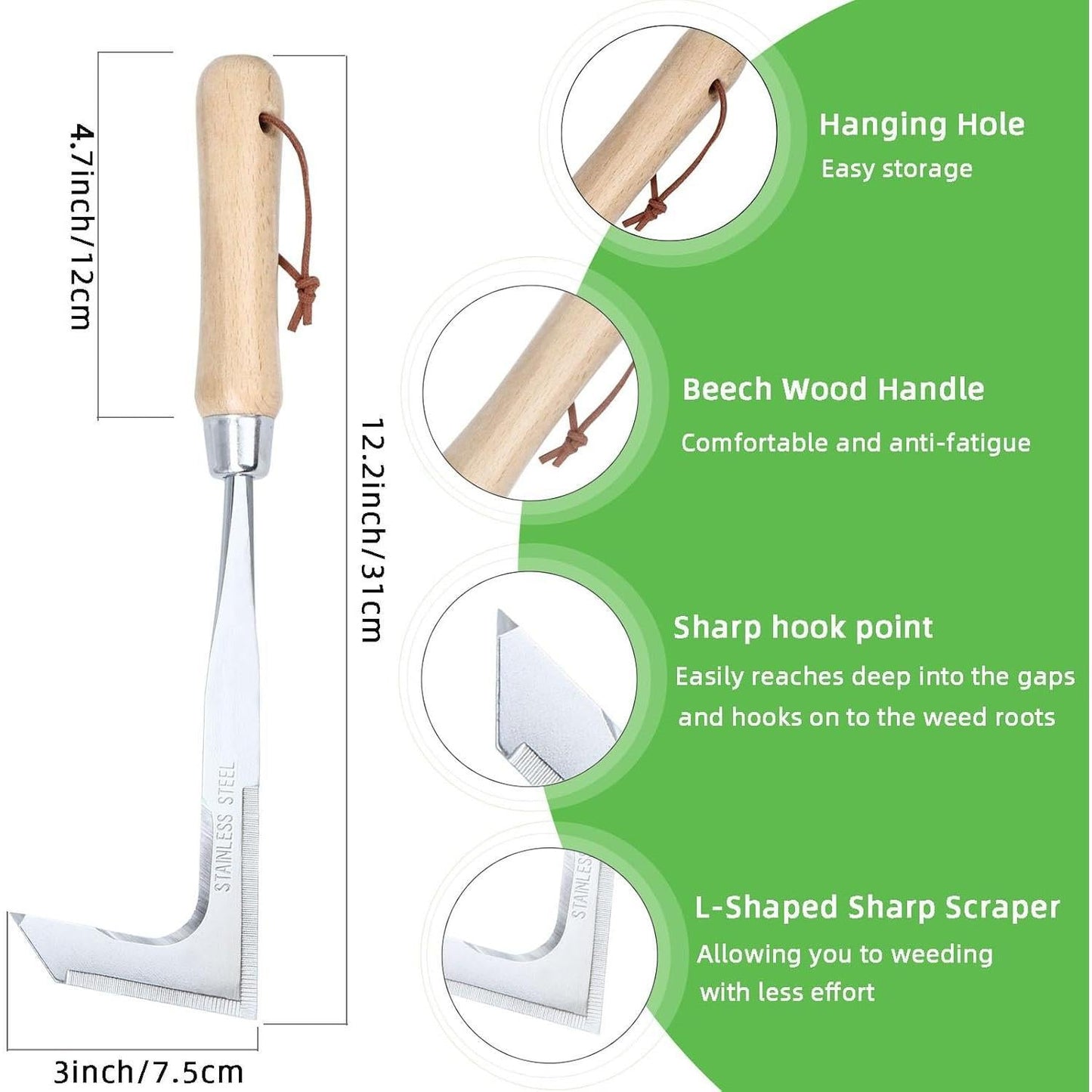 2026 Upgraded Crack Weeder Tool – Pull Weeds From The Root, Not The Leaves