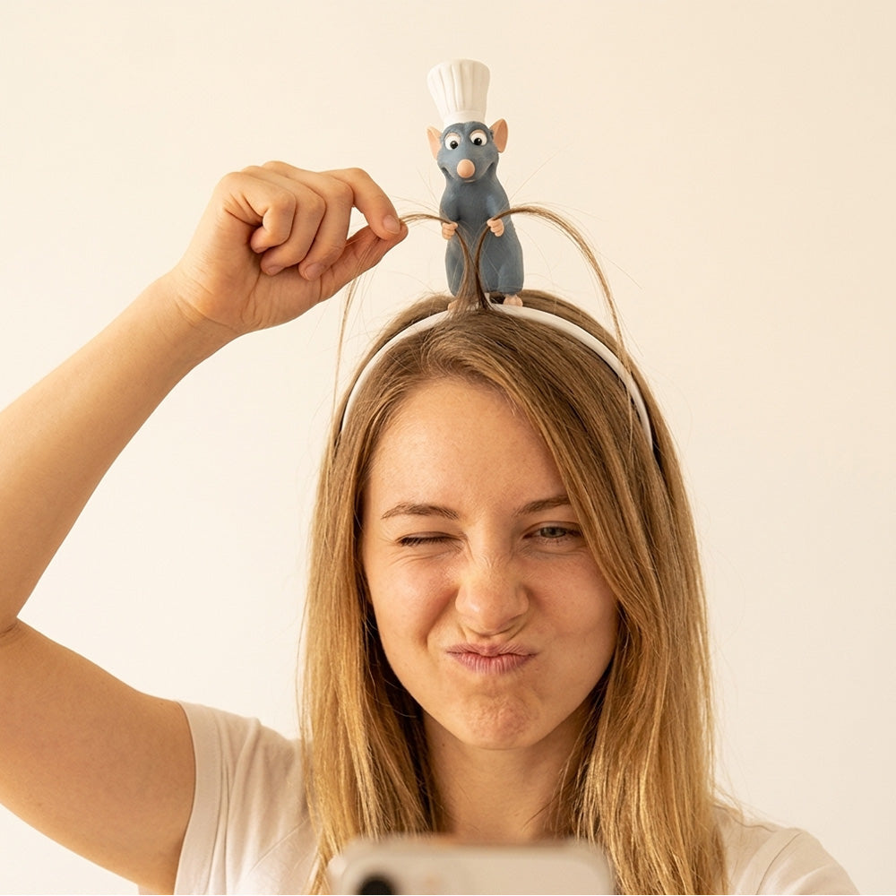👨‍🍳🐀Little Chef Rat Headband – Funny Hair Accessory