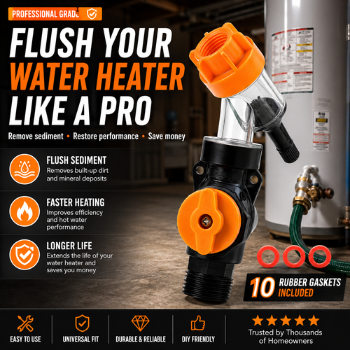 🔥 50% OFF TODAY | Water Heater Flush Kit – Remove Sediment & Restore Flow