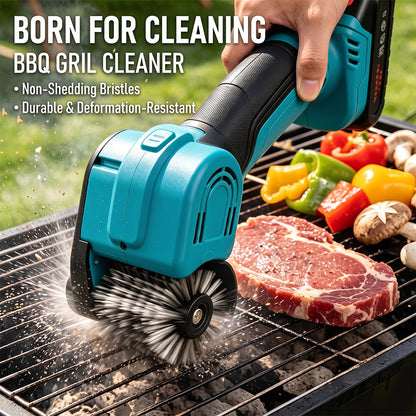 TYIIPLUS™ 21V Cordless Electric BBQ Grill Brush – Heavy-Duty Power Scrubber with LED Light & Replacement Brush Head