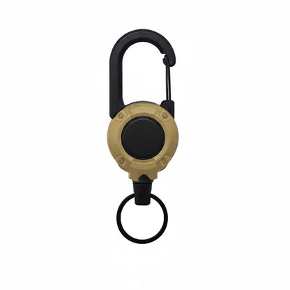 Heavy-Duty Retractable Carabiner Keychain – 65cm Steel Lanyard, 100K Pull Cycles