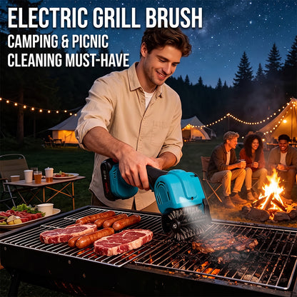 TYIIPLUS™ 21V Cordless Electric BBQ Grill Brush – Heavy-Duty Power Scrubber with LED Light & Replacement Brush Head