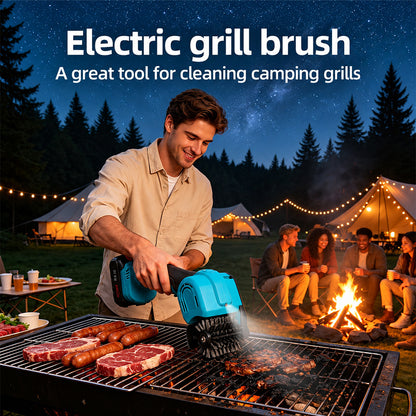 TYIIPLUS™ 21V Cordless Electric BBQ Grill Brush – Heavy-Duty Power Scrubber with LED Light & Replacement Brush Head