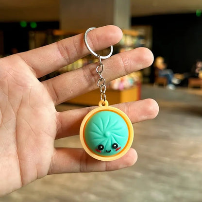 🥟 Cute Dumpling-Shaped Pressable Fidget Keychain (6PCS)