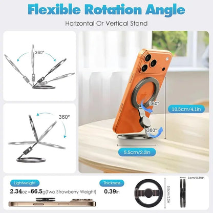 Magnetic Ring Phone Stand & Fidget Spinner – 2-in-1 Foldable 360° Rotating Magnetic Grip