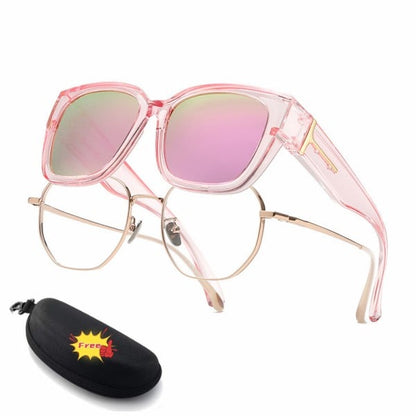 🕶️ Polarized Fit Over Sunglasses for Women – UV400 Protection Floral Frame Wear Over Prescription Glasses