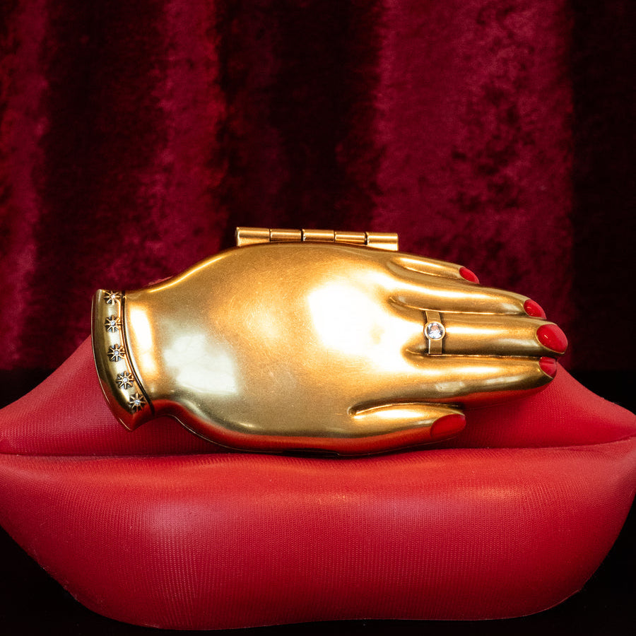 The Handheld Compact – Vintage Hand-Shaped Pocket Mirror
