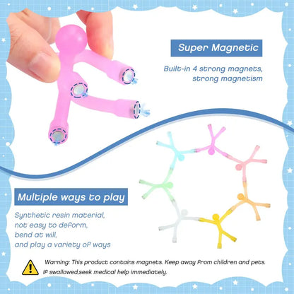 🔥Free Shipping🔥Magnetic Fidget People Toys – 10PCS Flexible Sensory Building Magnets for Kids & Adults