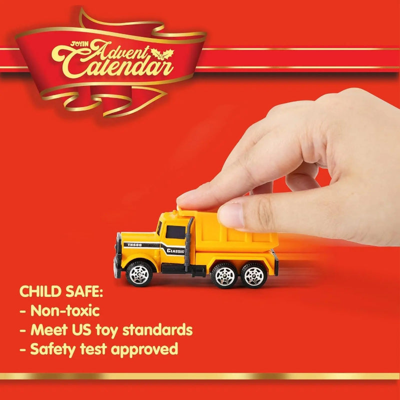 TYIIPLUS™ 2026 Christmas Car Advent Calendar – 24 Die-Cast Vehicles for Kids, Daily Countdown Surprises