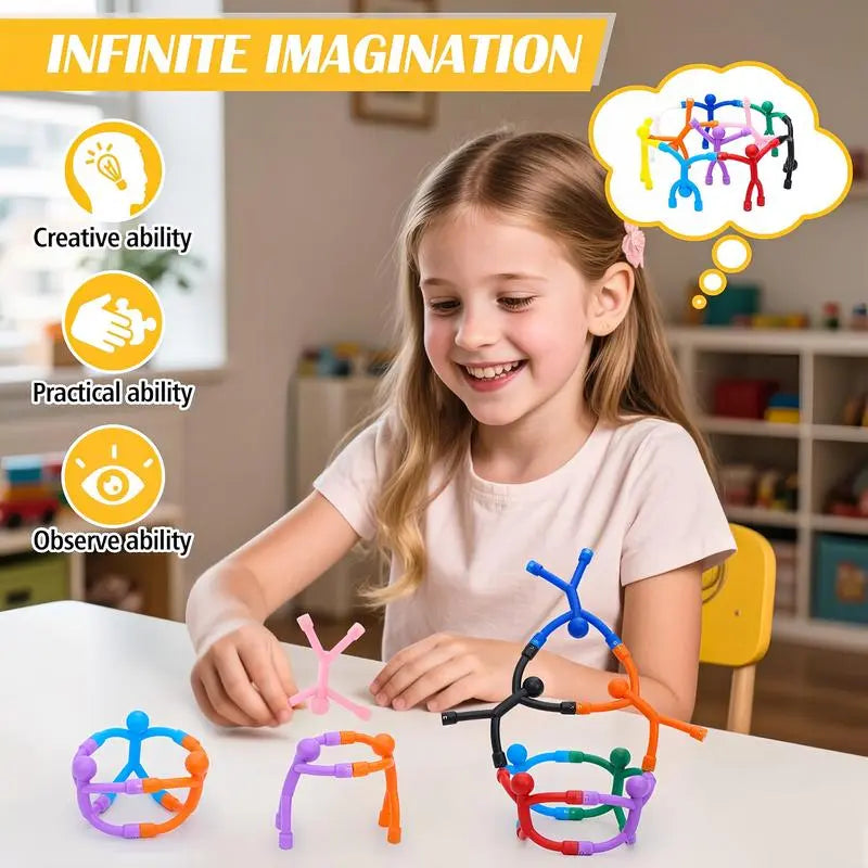 🔥Free Shipping🔥Magnetic Fidget People Toys – 10PCS Flexible Sensory Building Magnets for Kids & Adults