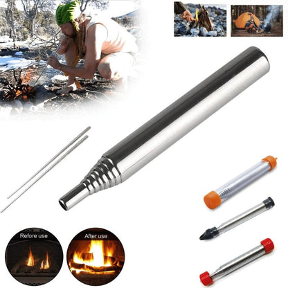 Telescopic Fire Blow Pipe – Stainless Steel Camping Fire Starter Tube for BBQ, Campfires & Survival Gear