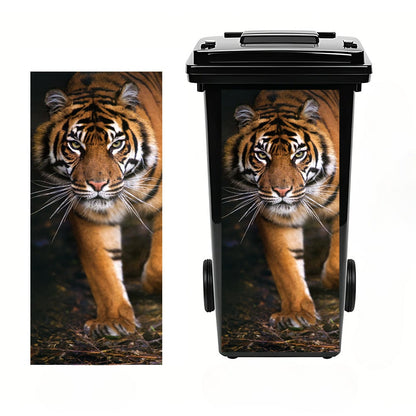 🐮 Highland Cow Floral Print Trash Can Sticker