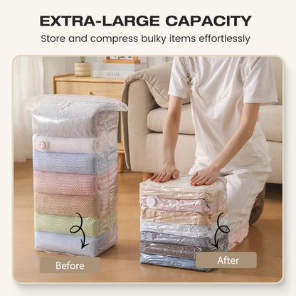 No-Pump Vacuum Storage Compression Bags