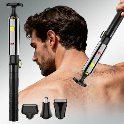 4-in-1 Men's Electric Back Shaver & Body Groomer | Waterproof USB Trimmer