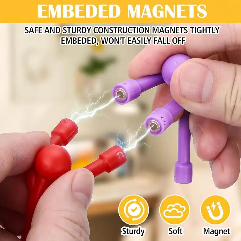 🔥Free Shipping🔥Magnetic Fidget People Toys – 10PCS Flexible Sensory Building Magnets for Kids & Adults