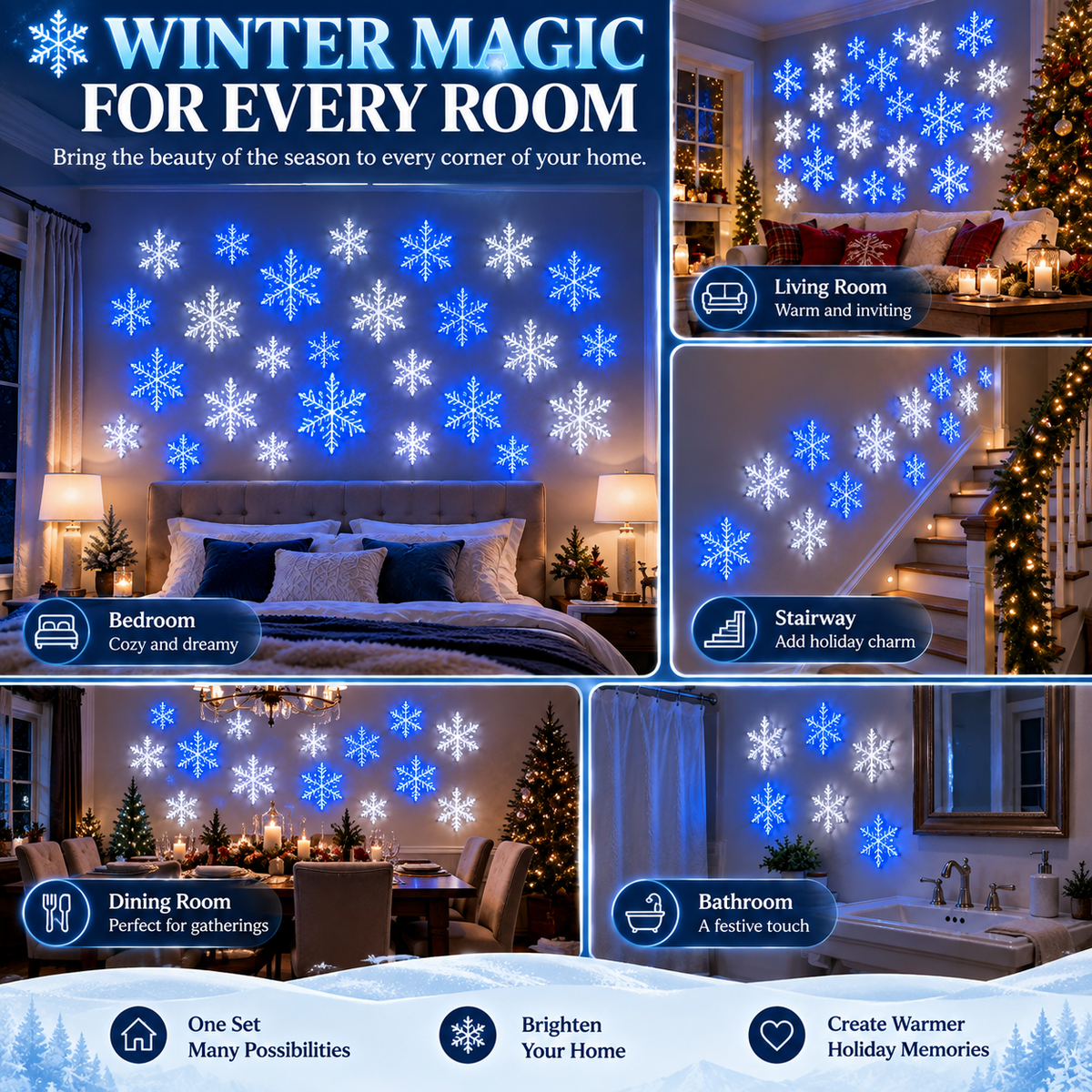 ❄️TYIIPLUS LED Snowflake Wall Light Set (12 Pcs)