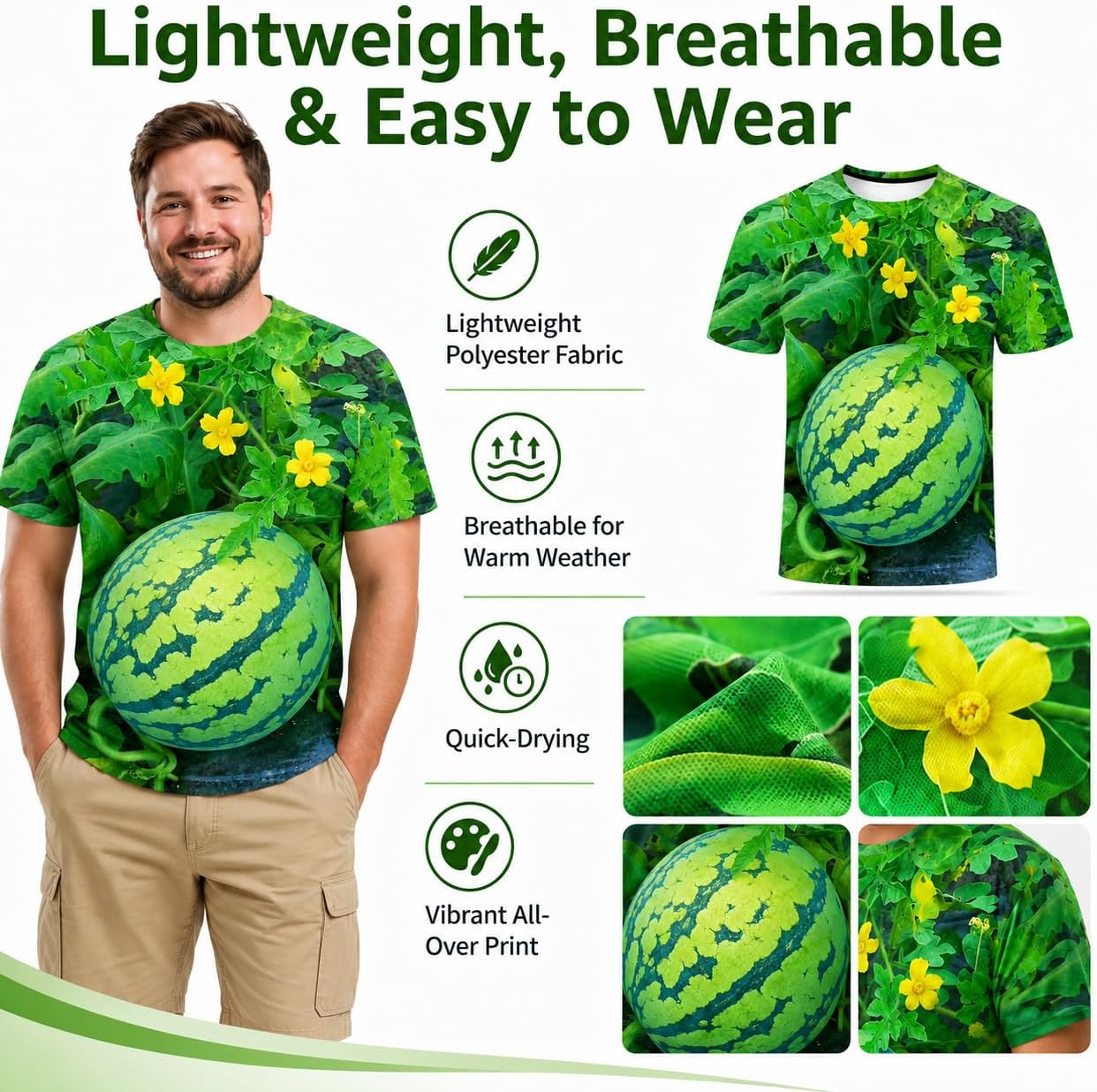 Funny 3D Watermelon Belly T-Shirt