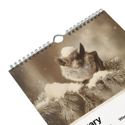 2027 Vintage Victorian Gothic Bat Art Monthly Wall Calendar