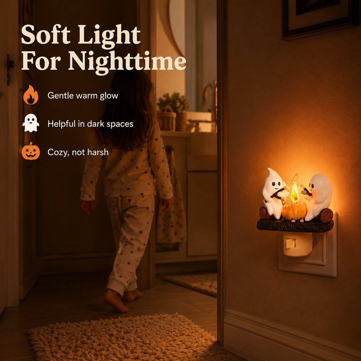 👻Cute Ghost Campfire Halloween Nightlight🔥