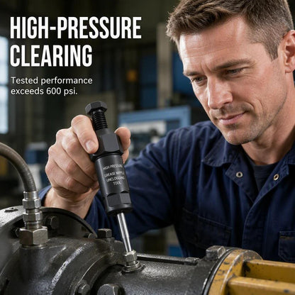 TYIIPLUS™ Heavy-Duty Grease Fitting Cleaner – 600 PSI High-Pressure Grease Gun Unclogging Tool with M6/M8/M10 Adapters