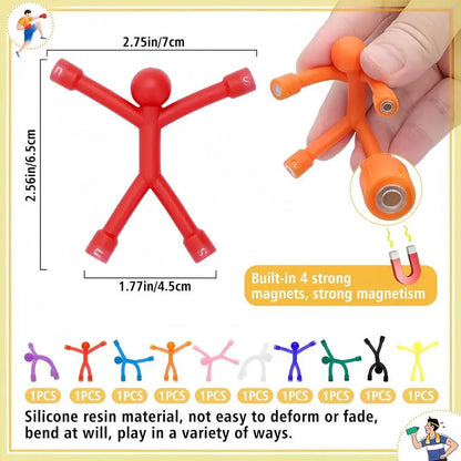 🔥Free Shipping🔥Magnetic Fidget People Toys – 10PCS Flexible Sensory Building Magnets for Kids & Adults