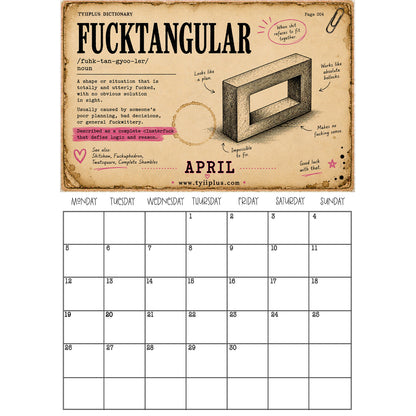 TYIIPLUS 2027 Dictionary Wall Calendar – Definitions of Life, By Life