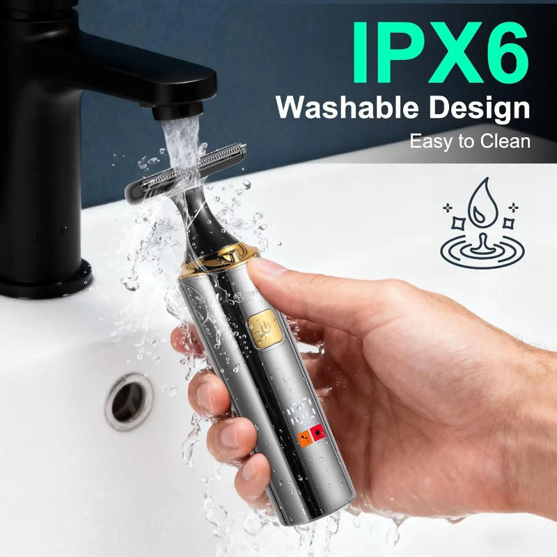 4-in-1 Men's Electric Back Shaver & Body Groomer | Waterproof USB Trimmer