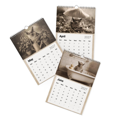 2027 Vintage Victorian Gothic Bat Art Monthly Wall Calendar