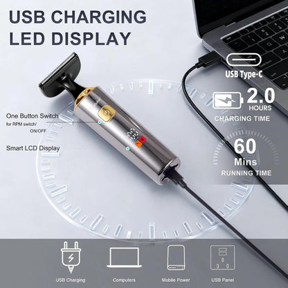 4-in-1 Men's Electric Back Shaver & Body Groomer | Waterproof USB Trimmer