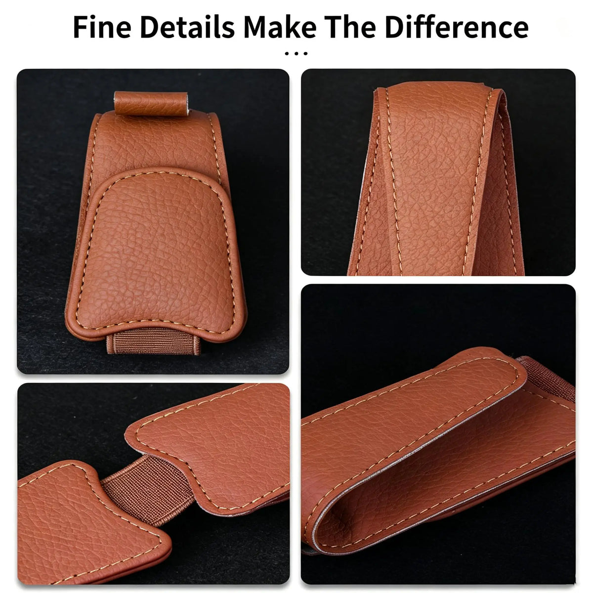 TYII™ Magnetic Car Sun Visor Sunglasses Holder – Leather Glasses Clip & Multi-Function Storage Organizer
