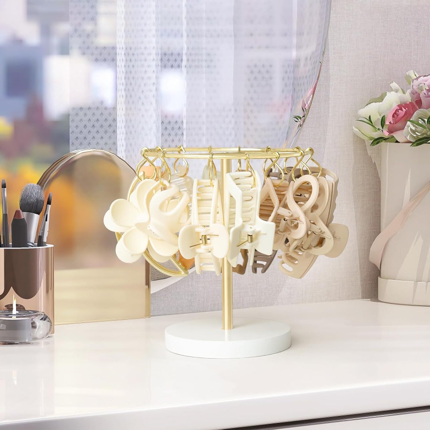 Claw Clip Organizer with 16 Metal Hooks