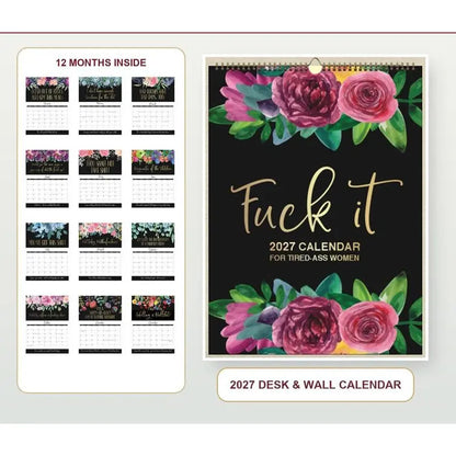 Funny Sweary 2027 Calendar for Tired-Ass Women