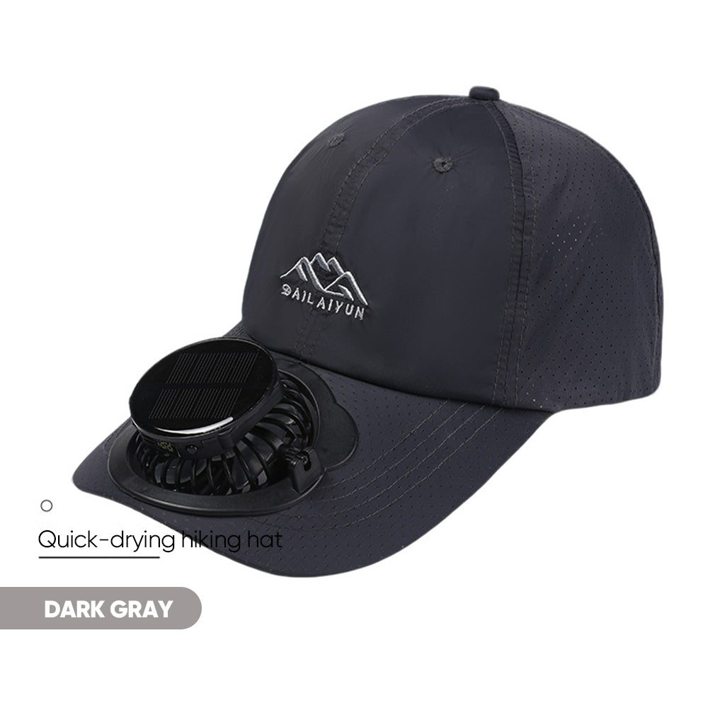 Summer Solar-Powered Digital Display Fan Baseball Cap