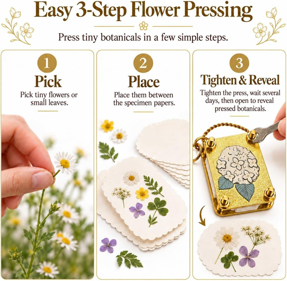Mini Flower Press Kit with 20 Sheets