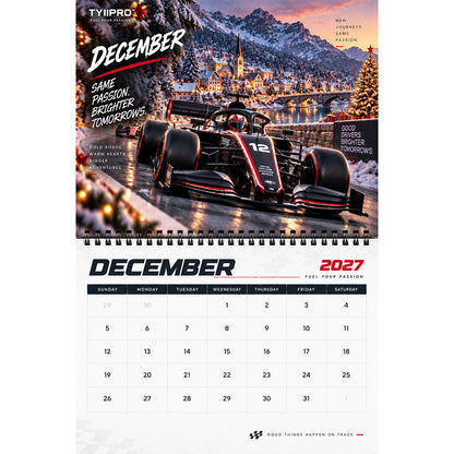 🏎️TYII™ 2027 Motorsport Racing Calendar – 12-Month Wall Calendar, 11 × 8.5 Inch Racing Car Calendar for Motorsport Fans