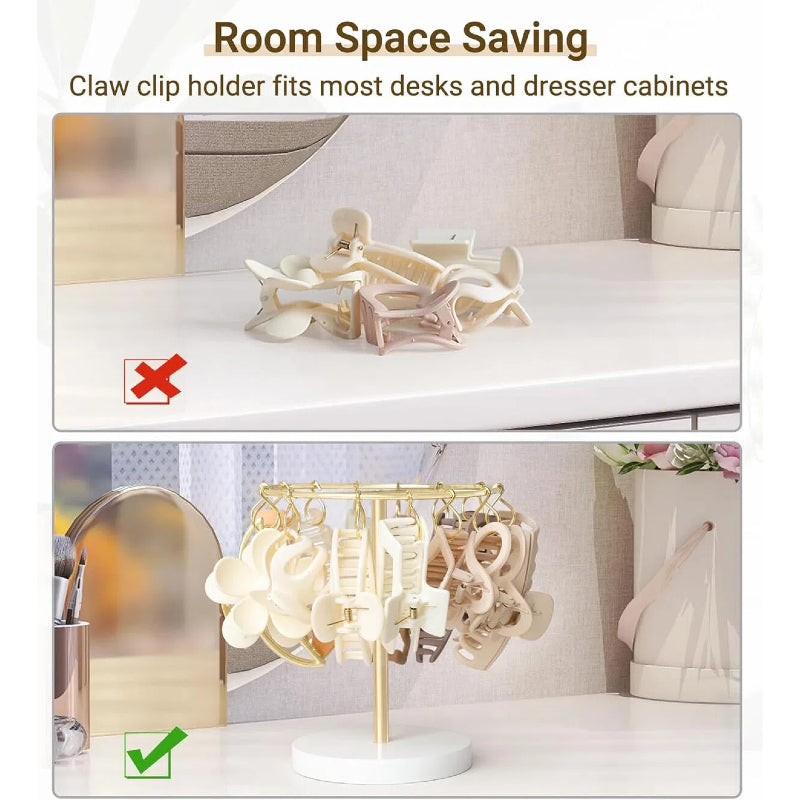 Claw Clip Organizer with 16 Metal Hooks