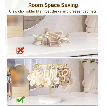 Claw Clip Organizer with 16 Metal Hooks