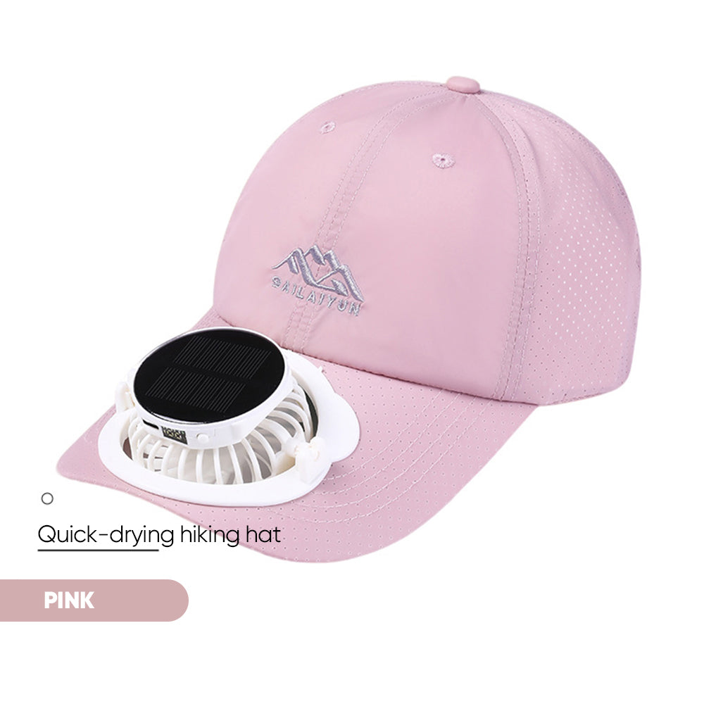 Summer Solar-Powered Digital Display Fan Baseball Cap
