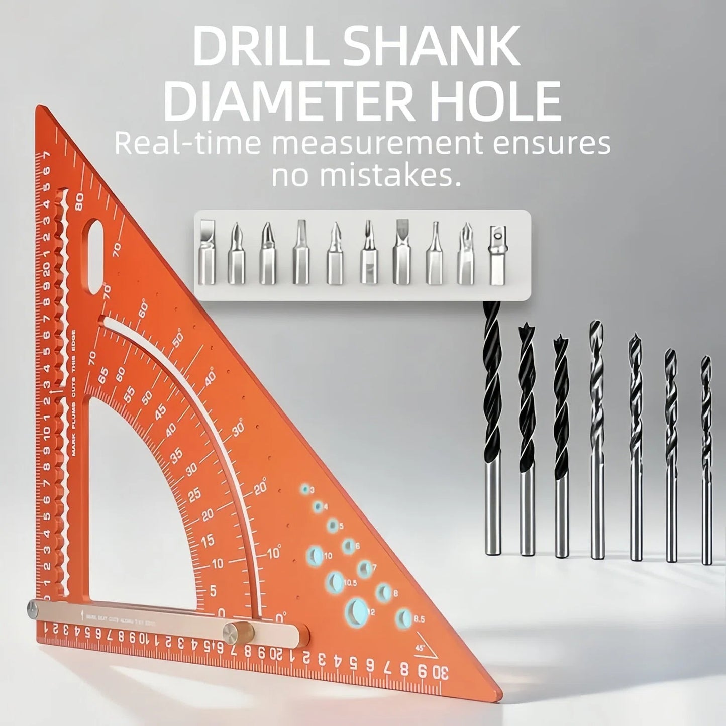Multifunctional Woodworking Triangle Ruler - Heavy Duty Aluminum Alloy Speed Square with Adjustable Positioning Block & Protractor for Carpentry