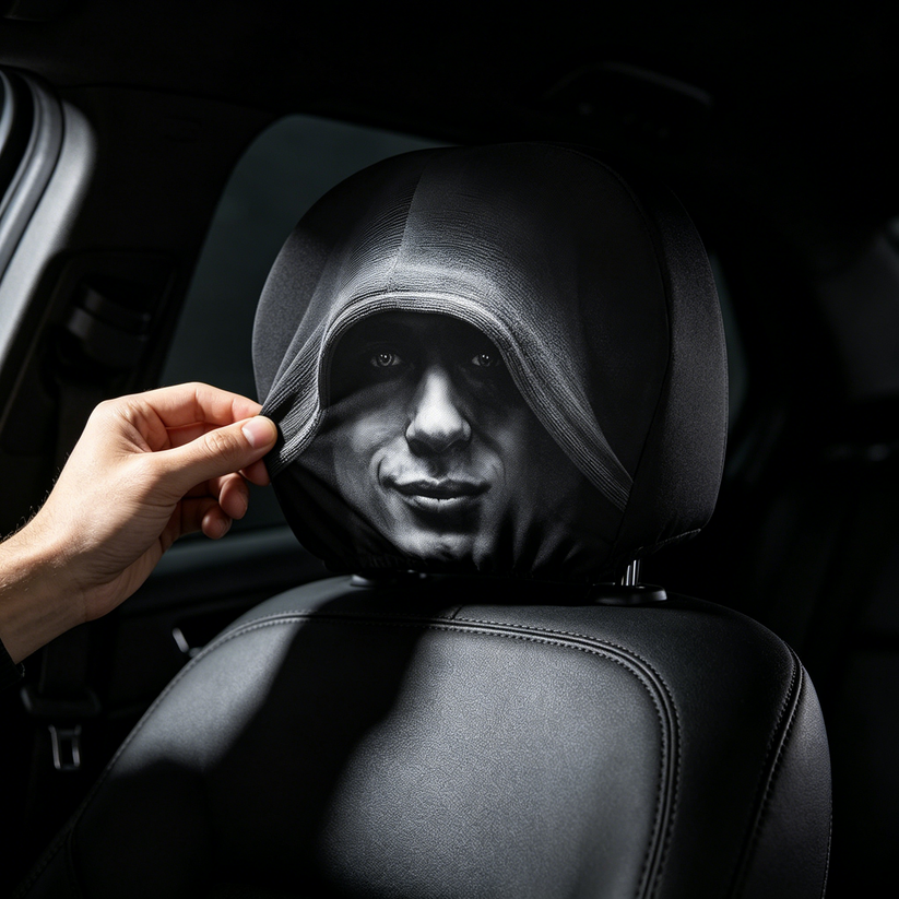 😆 Funny Cartoon Car Headrest Covers – 2PCS Universal Fit 🚗
