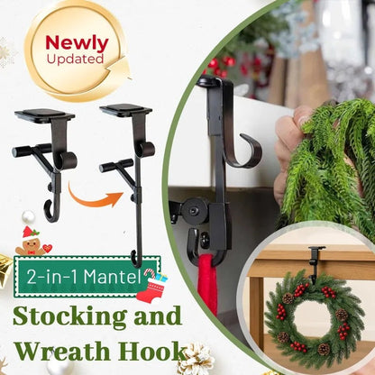 2-in-1 Garland and Fireplace Stocking Hanger