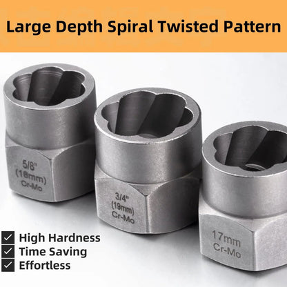 14Pc Impact Bolt & Nut Extractor Set – Stripped Lug & Rounded Bolt Remover for Damaged, Frozen Fasteners